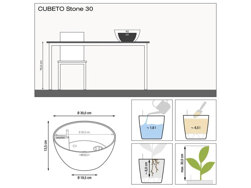 Lechuza Blumentopf Cubeto Color 30 Beige