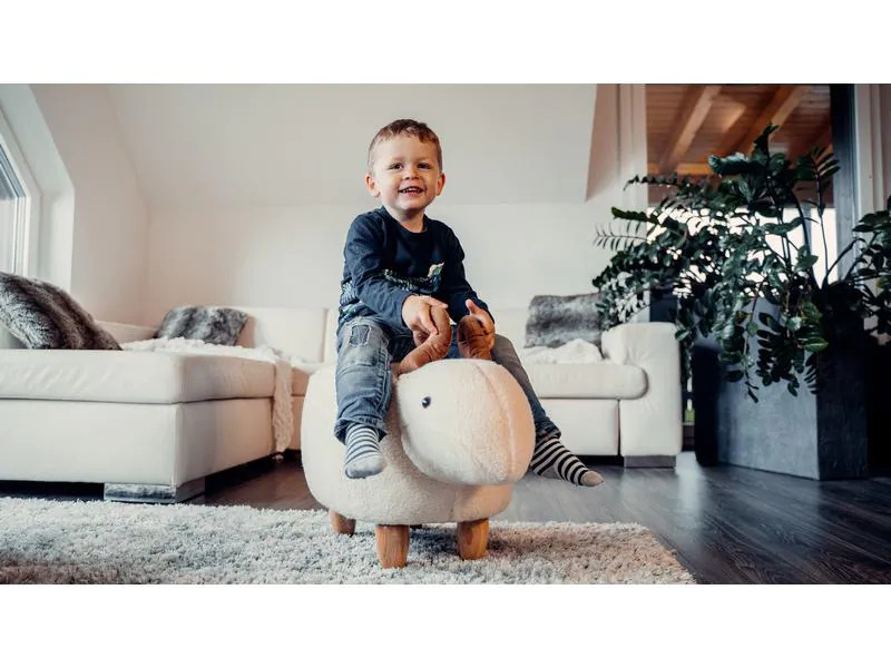 zoosy Kinderhocker Schaf Berta Weiss