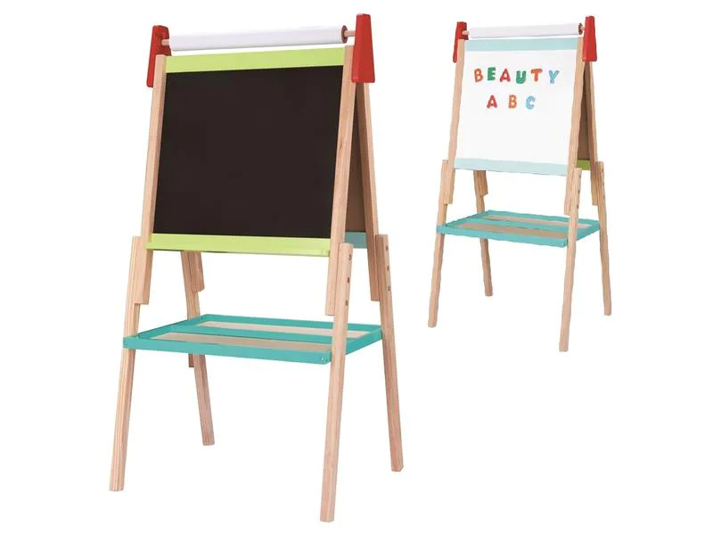 Spielba Holzspielwaren Maltafel Standtafel mit Papierrolle
