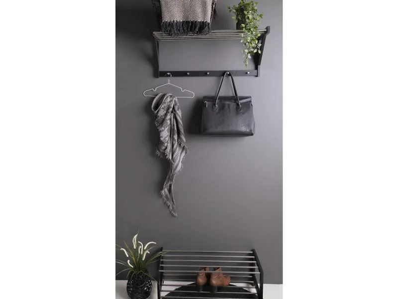 House Nordic Garderobenständer Padova 78 x 34 cm, Schwarz/Silber