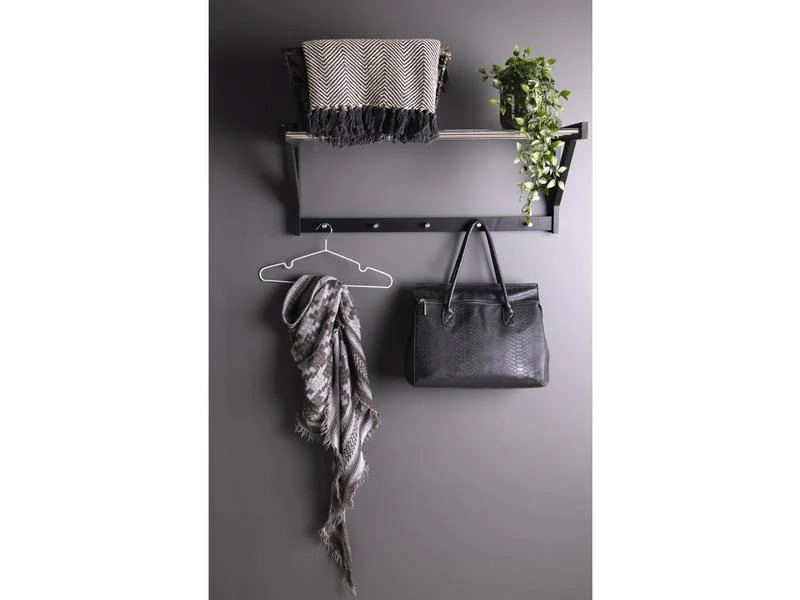 House Nordic Garderobenständer Padova 78 x 34 cm, Schwarz/Silber