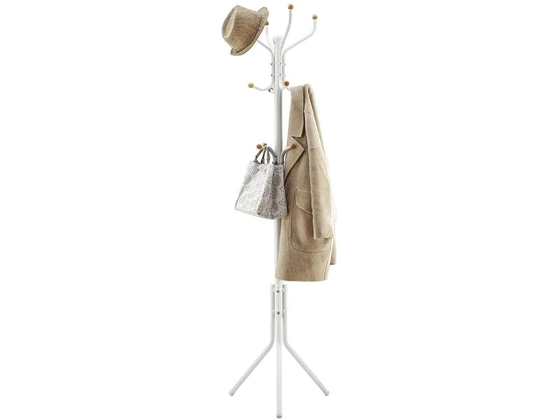 Songmics Garderobenständer 182 cm, Weiss, Metall