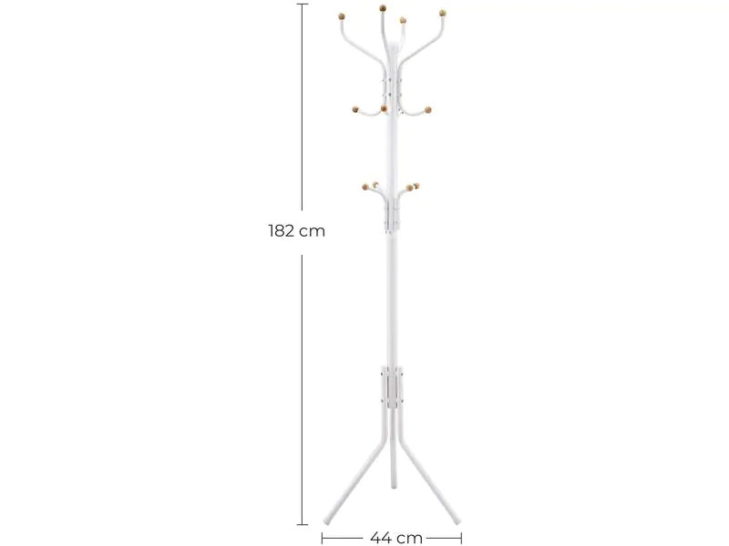 Songmics Garderobenständer 182 cm, Weiss, Metall