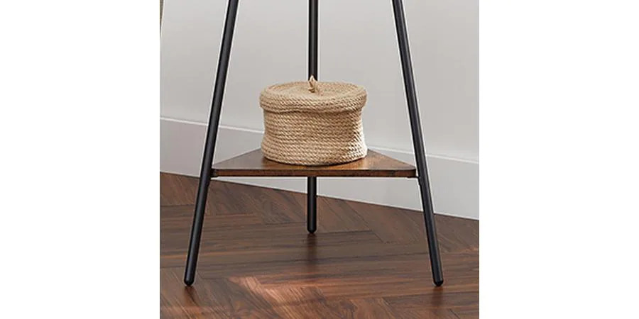 VASAGLE Garderobenständer mit 2 Ablagen 179 cm, Braun/Schwarz