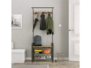 VASAGLE Garderobenständer mit Schuhablage 183 x 72 cm, Dunkelbraun