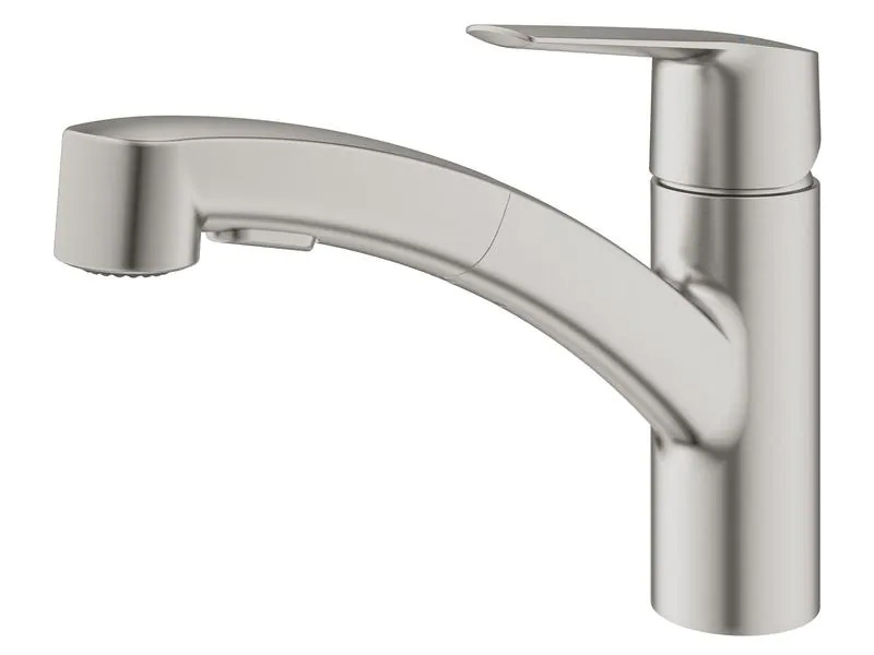 GROHE Küchenarmatur Start 1/2″, Supersteel, herausziehbar