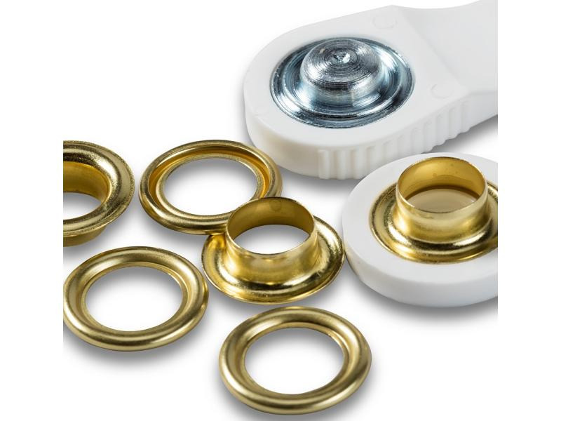 Prym Ösen + Scheiben 11 mm, Gold, 15 Stück
