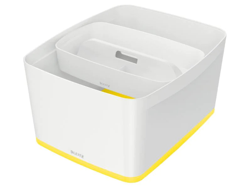 Leitz Aufbewahrungsbox MyBox WOW Gross, Gelb; Weiss, Deckel