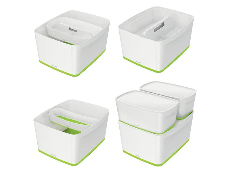 Leitz Aufbewahrungsbox MyBox WOW Gross, Grün; Weiss, Deckel