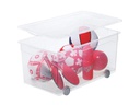 Rotho Aufbewahrungsbox 63 l mit Rollen, Transparent