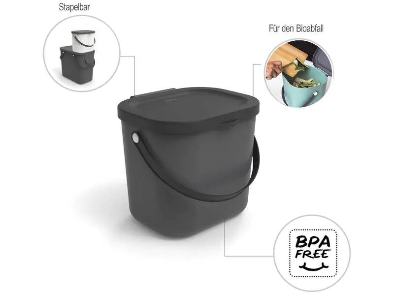 Rotho Recyclingeimer  Albula 6 l, Anthrazit