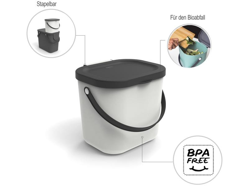 Rotho Recyclingeimer  Albula 6 l, Weiss