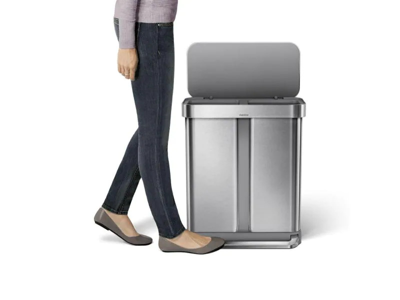 Simplehuman Recyclingeimer  CW2025 58 Liter, Silber
