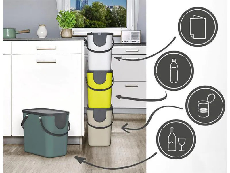 Rotho Recyclingeimer  Albula 25 l, Weiss