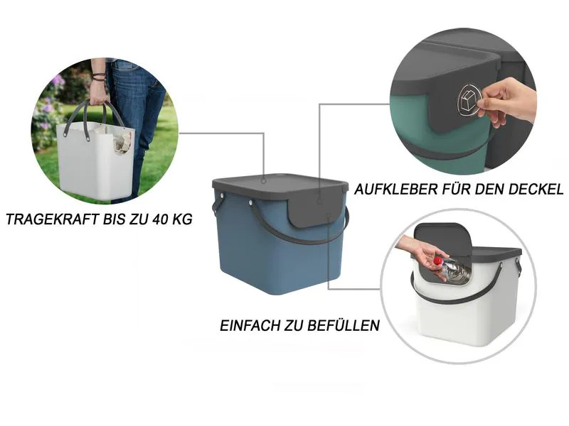Rotho Recyclingeimer  Albula 40 l, Blau