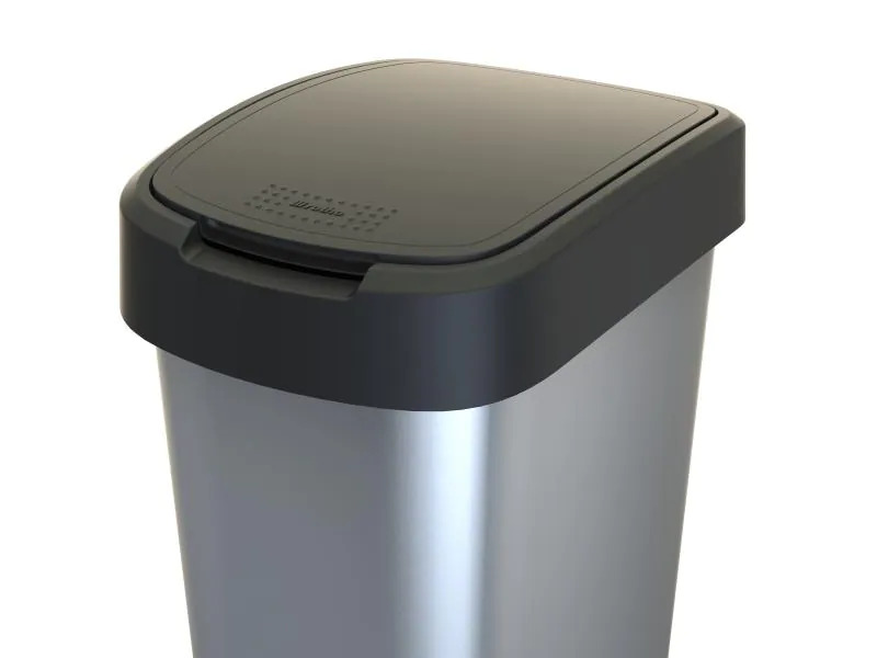 Rotho Swingeimer Art Twist 50 l, Silber metallic