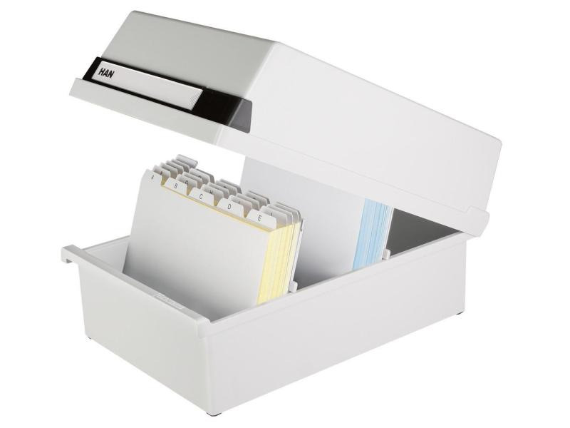 HAN Karteibox A5  Quer, 1300 Karten, Grau