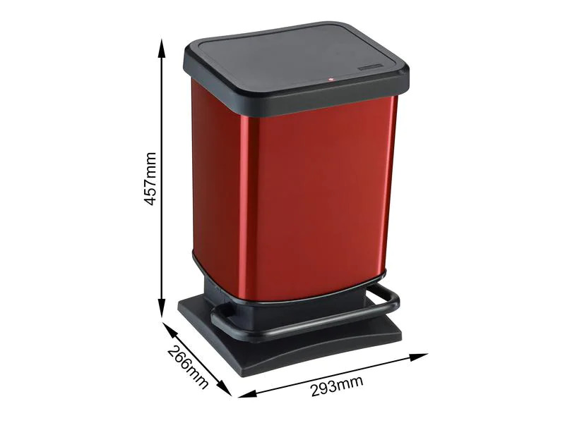 Rotho Treteimer Paso 20 l, Rot metallic