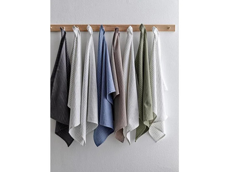 Södahl Geschirrtuch-Set Chambray Soft 2 Stück, Schwarz/Weiss