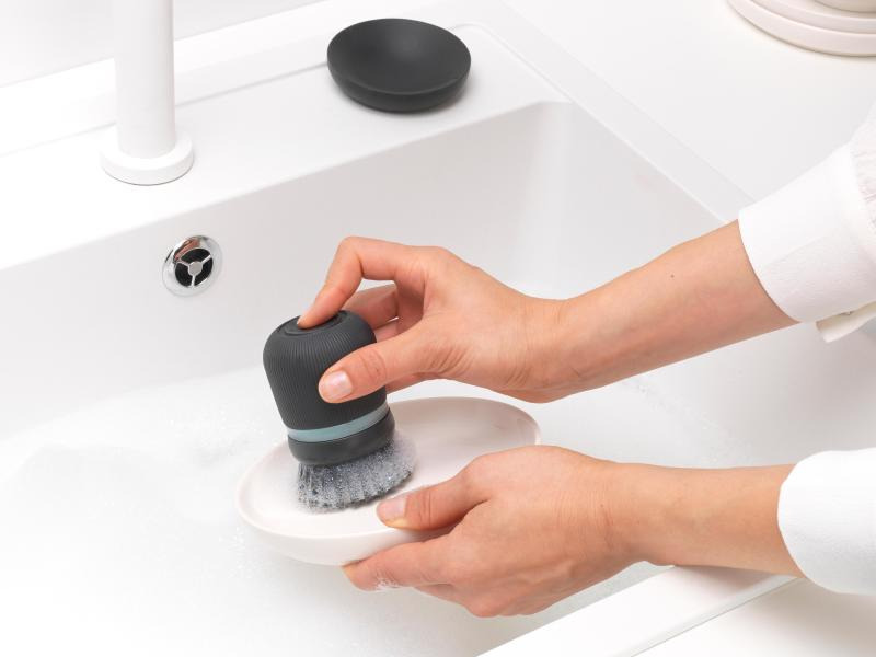 Brabantia Spülbürste mit Seifenspender Dunkelgrau
