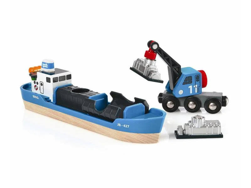 BRIO Container Schiff + Kranwagen