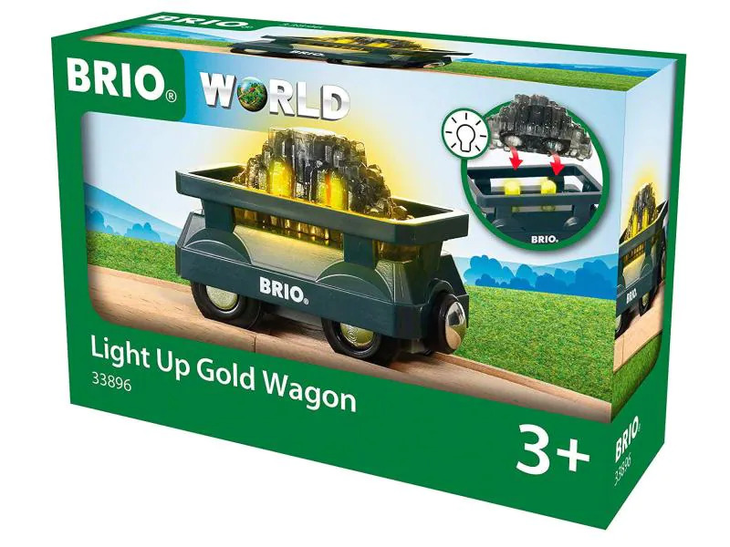 BRIO Eisenbahn Goldwaggon mit Licht