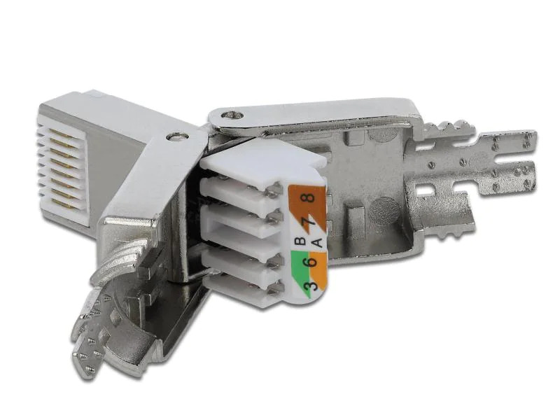 Delock Stecker RJ45 Cat.6 1 Stück, Grau, geschirmt, werkzeugfrei