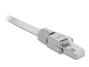 Delock Stecker RJ45 Cat.6A 1 Stück, Grau, geschirmt, werkzeugfrei