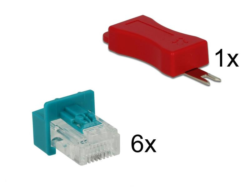 Delock Clip RJ45 Portverriegelung  inkl. Stecker Set 6 Stück