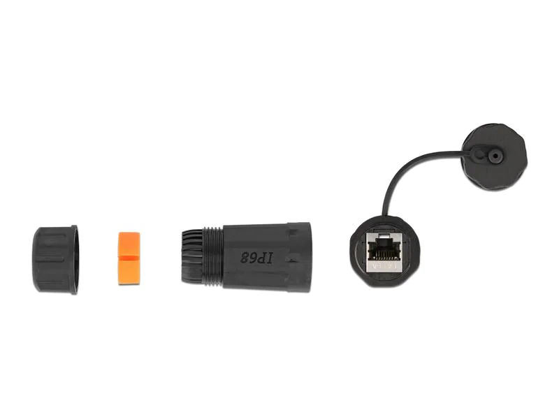 Delock Kupplung RJ-45, Cat.6A, Orange, wasserfest, 1 Stück