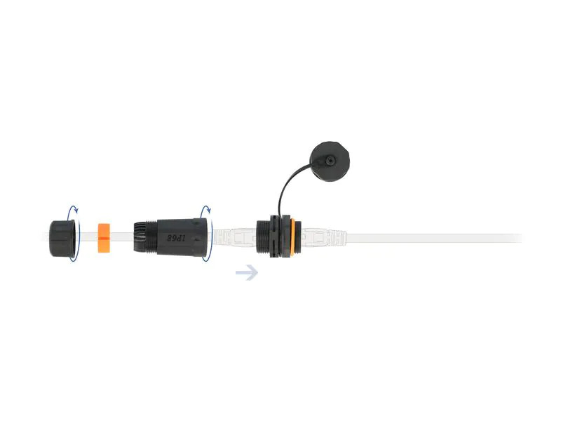 Delock Kupplung RJ-45, Cat.6A, Orange, wasserfest, 1 Stück