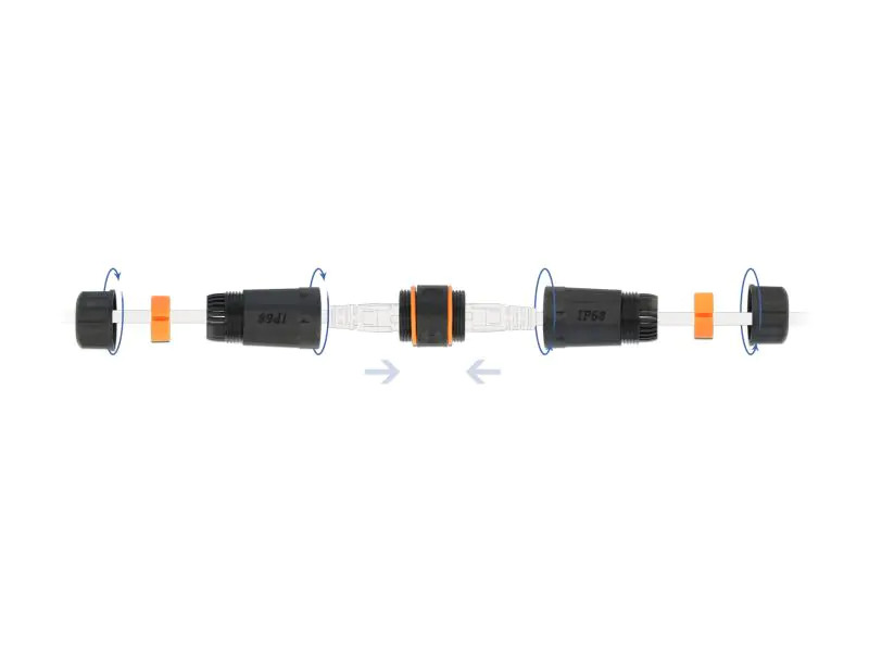 Delock Kupplung RJ-45, Cat.6A, orange, Wasserfest 1 Stück