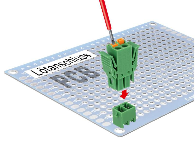 Delock Terminalblock 2Pin, 3,81mm Rastermass vertikal