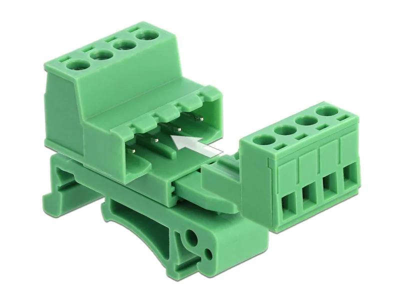 Delock Terminalblock 4 Pin, 5,08mm Rastermass gewinkelt