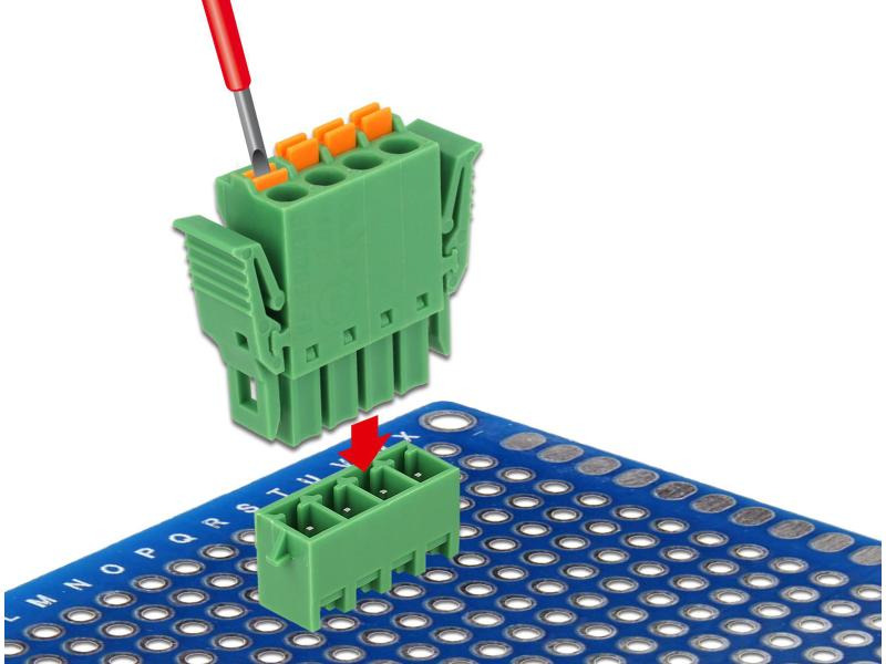 Delock Terminalblock 4Pin, 3,81mm Rastermass vertikal