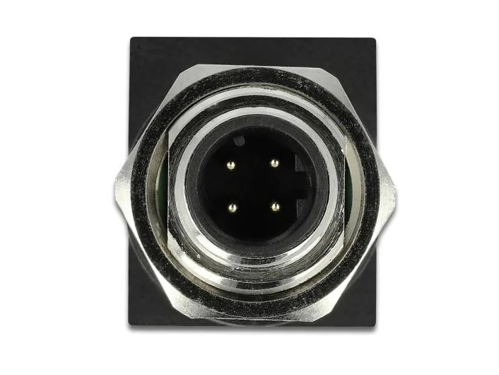 Delock Winkeladapter M12 4 Pin D Stecker - RJ45 Buchse 1 Stück