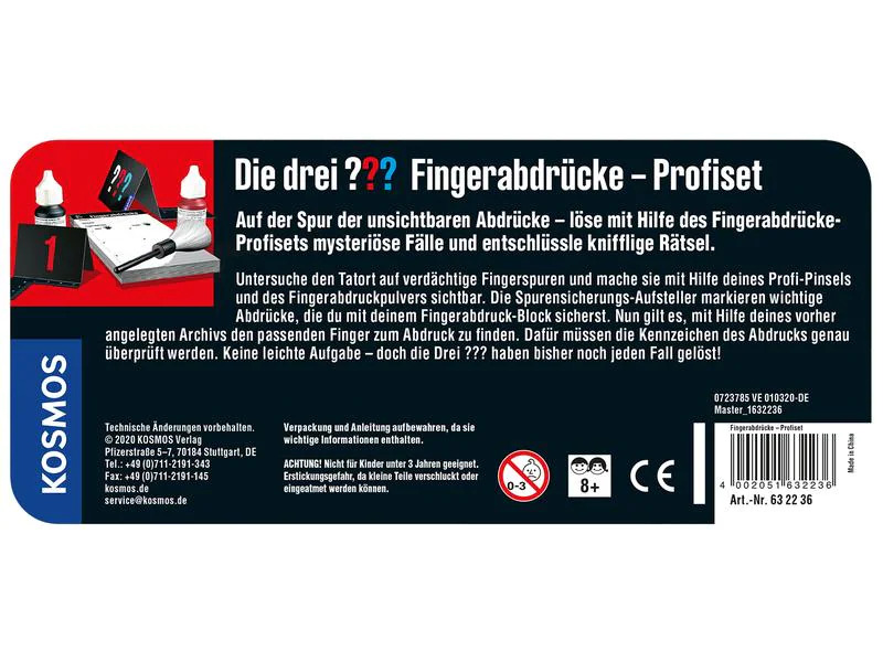 Kosmos Detektivausrüstung DIE DREI ??? Fingerabdrücke Profiset