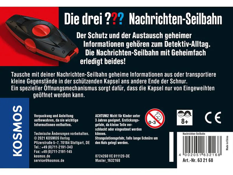 Kosmos Detektivausrüstung Die drei ??? Nachrichten-Seilbahn