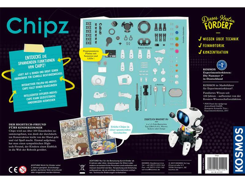 Kosmos Experimentierkasten Chipz - Dein intelligenter Roboter