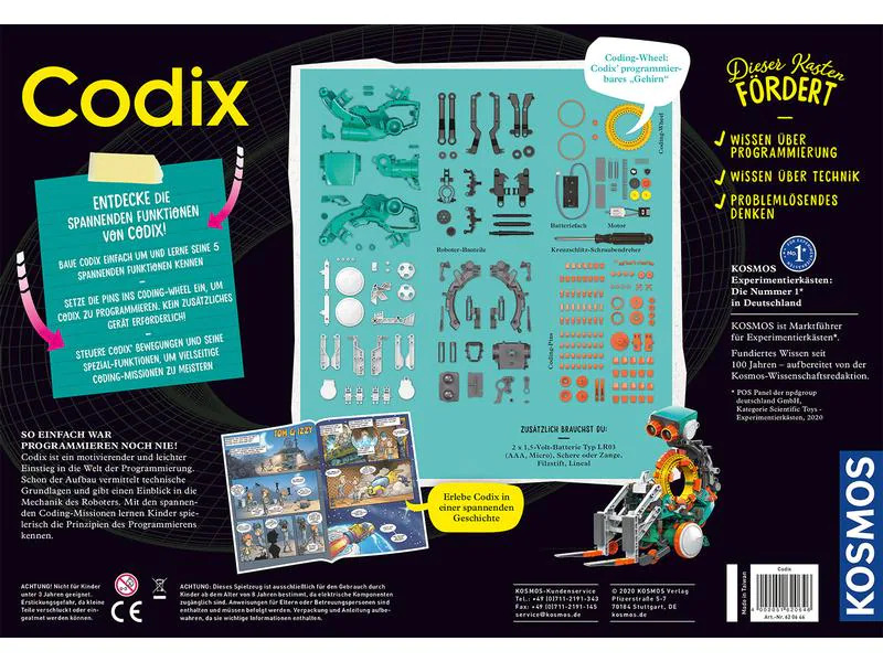 Kosmos Experimentierkasten Codix – Dein mechanischer Coding-Roboter