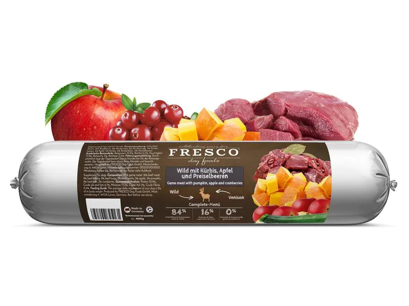 FRESCO Nassfutter BARF Wild mit Kürbis, 400 g