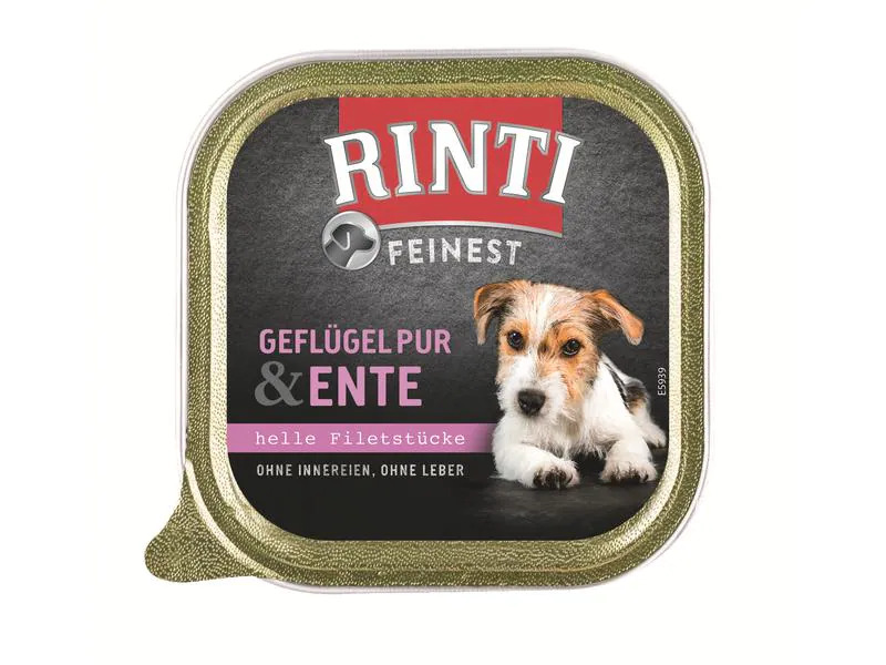 Rinti Nassfutter Feinest Geflügel Pur &amp; Ente, 11 x 150 g