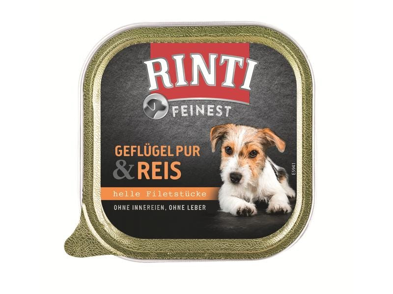 Rinti Nassfutter Feinest Geflügel Pur &amp; Reis, 11 x 150 g