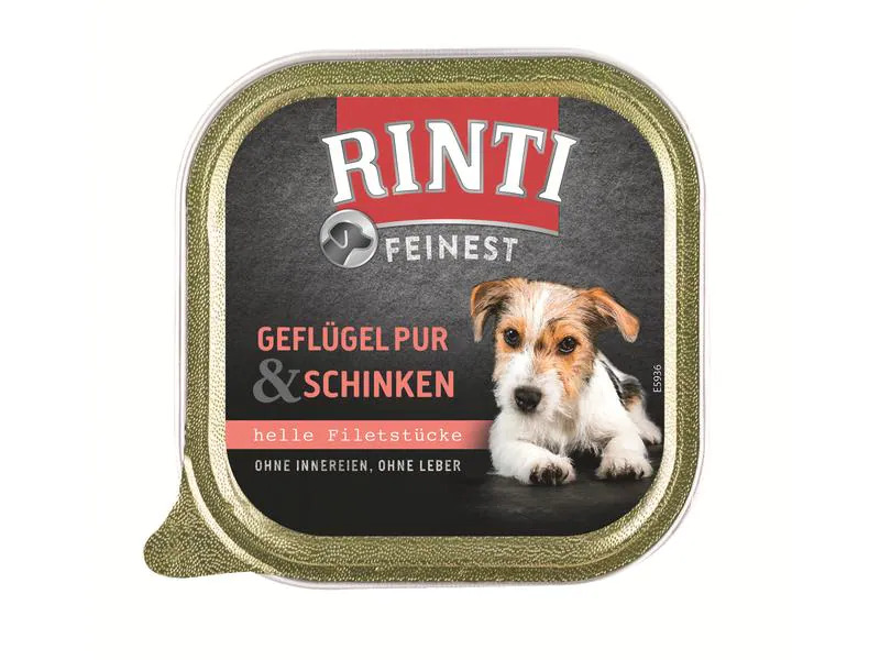 Rinti Nassfutter Feinest Geflügel Pur &amp; Schinken, 11 x 150 g