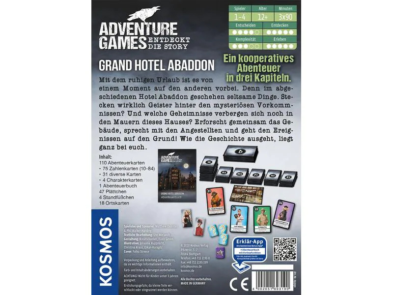 Kosmos Familienspiel Adventure Games: Grand Hotel Abaddon