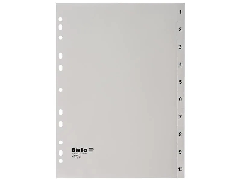 Biella Register A4 1-10  mit Indexblatt