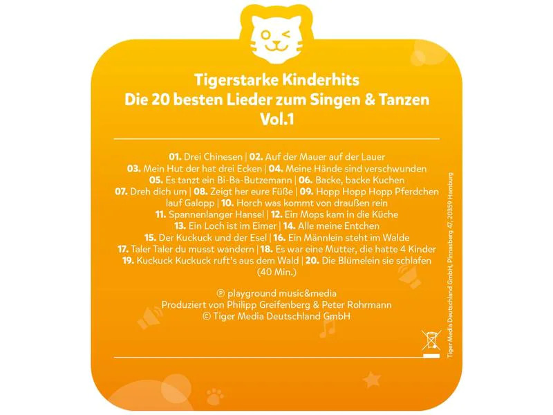 Tigermedia tigercard Die 20 besten Lieder zum Singen &amp; Tanzen