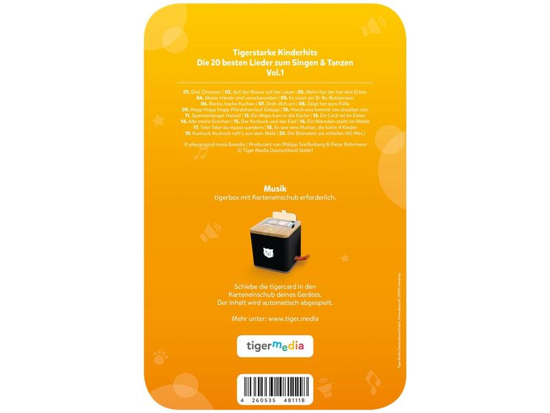 Tigermedia tigercard Die 20 besten Lieder zum Singen &amp; Tanzen