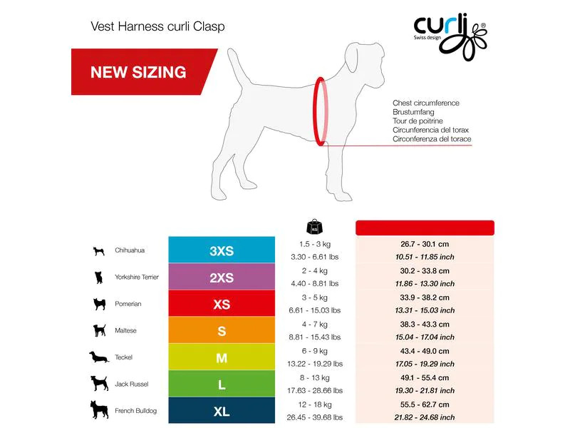 curli Geschirr Vest Air-Mesh 3XS, Ruby