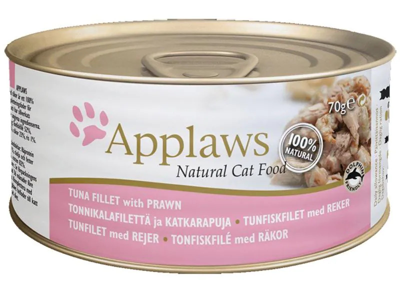 Applaws Nassfutter Dose Thunfischfilet &amp; Garnelen, 24 x 70 g